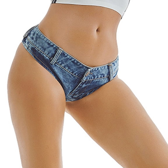 HaoXianJian Women's Jean Shorts Casual Low Waist Stretch Mini Denim Shorts, Hot Pants Nightclub Beach Shorts Party Clubwear Hot Pants