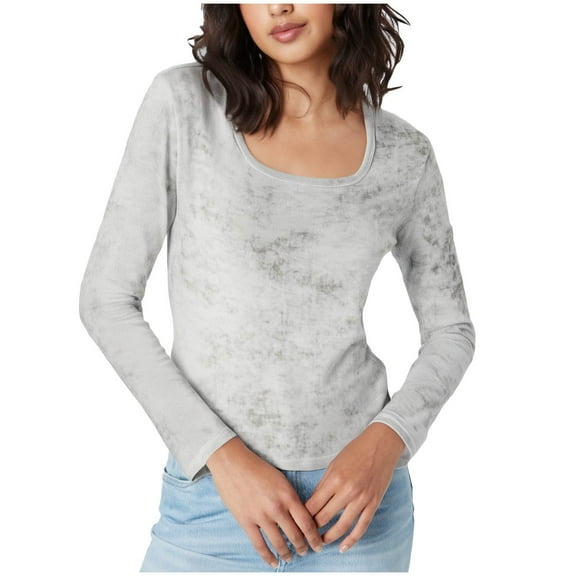 HaoXianJian Women's Long Sleeve Crop Top Solid Color Squares Neck 2025 Slim Fits T Shirt Y2k Going Out Crop Top Cute Tight Shirts