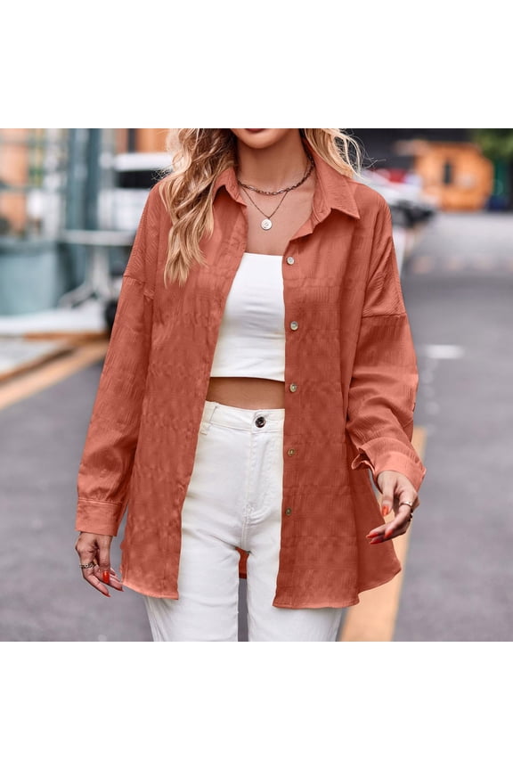 Women's Open Front Long Sleeve Rib Knit Sweaters Cardigan Top Button Up Shirtt Loose Fits