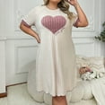 thumbnail image 1 of HaoXianJian Women's Pajamas Sleepshirts Short Sleeve Nightshirt Soft Nightgown Crew-Neck Sleepwear Plus Size XL-4XL Funny Print Sleepdress Loose Comfy Sleepshirt Loungewear, 1 of 6