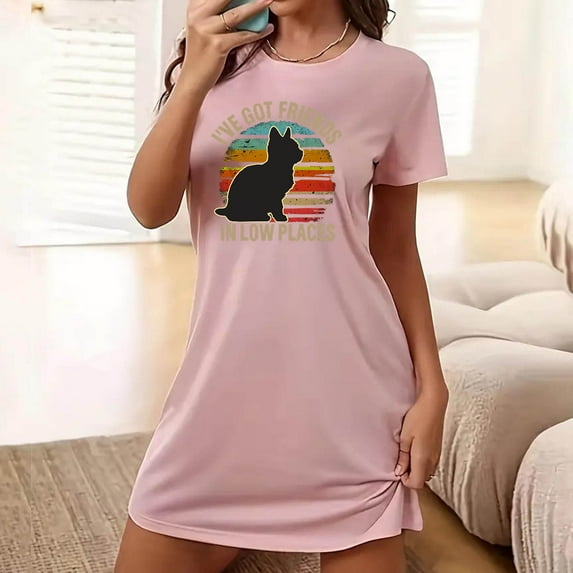 HaoXianJian Women's T-Shirt Nightgown Short Sleeve Sleepshirts Comfy Ladies Casual Cover Ups Nightdress