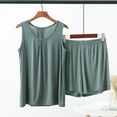 thumbnail image 1 of HaoXianJian Womens Cami Pajama Sets 2 Piece Solid Color Pjs Soft Tank Top & Elastic Waist Shorts Camisole Lounges Pjs Set Loose Shorts and Strape Top Loungewear Casual Summer Outdoor Outfits XL-5X, 1 of 4