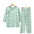 thumbnail image 1 of HaoXianJian Womens Cotton Pajamas Long Sleeve Top & Pant 2 Piece PJs Loungewear s Crew Neck Sleepwear for Women, 1 of 3