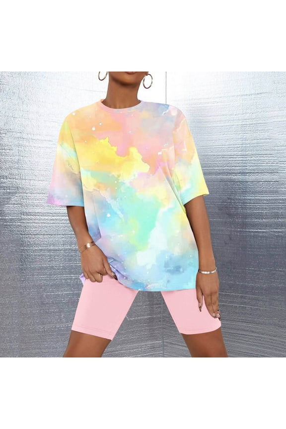 Womens Pajamas s Print Sleepwear Causal Two Pjs s Nightwear Crew-Neck Pjs Loungewear Shorts Pant and Short Sleeves Plus Size 2X 3X