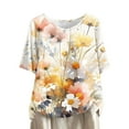 thumbnail image 1 of HaoXianJian Womens Shirt Short Sleeve Crew Neck Shirts Floral Print Top for Women 2025 Loose Fits T Shirt Summer Tee Shirts Going Out Top 3X 4X, 1 of 4