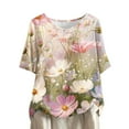 thumbnail image 1 of HaoXianJian Womens Shirt Short Sleeve Crew Neck Shirts Floral Print Top for Women 2025 Loose Fits T Shirt Summer Tee Shirts Going Out Top 3X 4X, 1 of 4