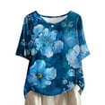 thumbnail image 1 of HaoXianJian Womens Shirt Short Sleeve Crew Neck Shirts Floral Print Top for Women 2025 Loose Fits T Shirt Summer Tee Shirts Going Out Top 3X 4X, 1 of 4