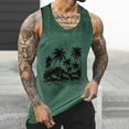 thumbnail image 1 of HaoXianJian Men's Tank Top Sleeveless Muscle Shirts Workout Hawaiian Palm Tree Fashion Graphic Quickly Dry Basic Tees 2X 3X 4X, 1 of 5