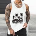 thumbnail image 1 of HaoXianJian Men's Tank Top Sleeveless Muscle Shirts Workout Hawaiian Palm Tree Fashion Graphic Quickly Dry Basic Tees 2X 3X 4X, 1 of 5