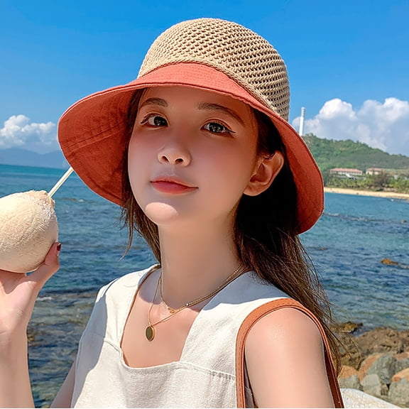 HaoXianJianSun Hats for Women Cutout Breathable Wide Bucket Hat Summer Sun Protection Protection Fishing for Gardening mping Beach Outdoor Acivities