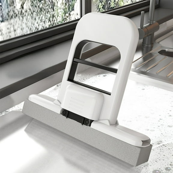 HaoXun 1 Pc Mini Handheld Mop for Household Cleaning - Wet and Dry Use with Absorbent Sponge Head for Kitchen Bathroom Sink Countertop Desktop