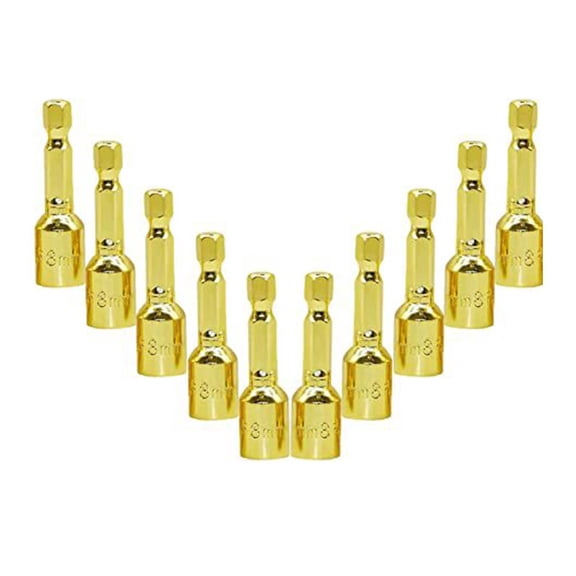 HaoXun 10 Pcs Magnetic Hexagonal Bits Pneumatic Sleeve Head - Chrome Vanadium Steel Strong Magnetic Hex Sleeve for Hand Drills, Automotive Repair, Home Maintenance, Industrial Use