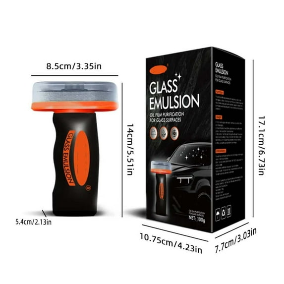 HaoXun 100g Car Windshield Glass Cleaner Paste - Oil Film Remover & Polishing Tool with Ergonomic Plastic Handle for Auto Glass Maintenance and Clarity