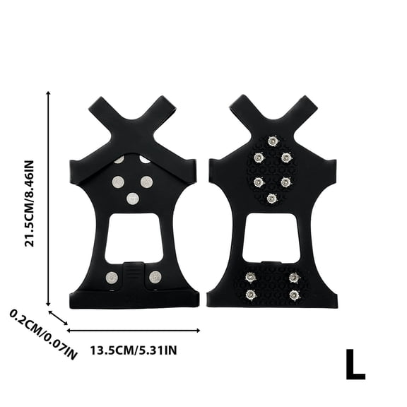 HaoXun 2/3/4 Pcs 10-Tooth Ice Claw Anti-Slip Shoe Spikes - L Size Manganese Steel Spikes with TPE Rubber for Hiking, Snow, Ice, and Outdoor Activities