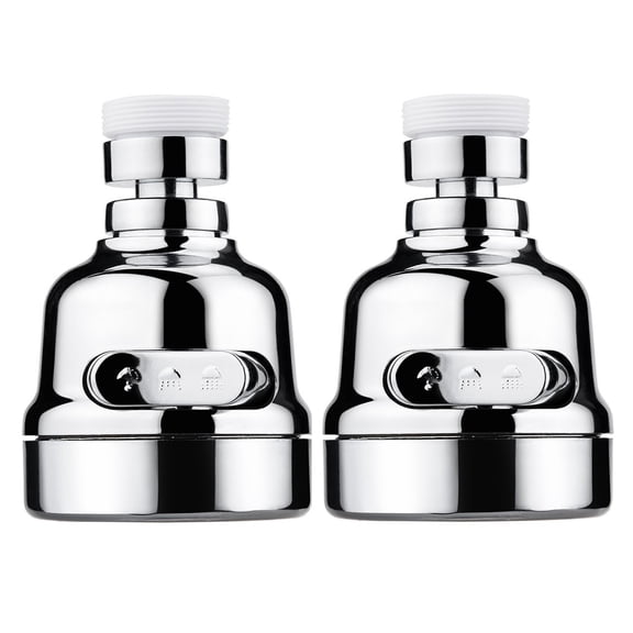 HaoXun 2 PCS Rotatable Faucet Tap Booster - 3-Setting Adjustable Black Plastic Water-Saving Shower Head with 360 Rotation for Bathroom Sink Kitchen, 11x10 Inches