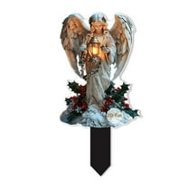 HaoXun 2-Pack Christmas Yard Stakes 2D Acrylic with Lantern - Weather-Resistant Outdoor Holiday Decor for Garden, Patio, Lawn with Holly Berries and Snow Accents Festive Decoration