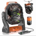 thumbnail image 1 of HaoXun 20000mAh Rechargeable Camping Fan with LED Light - Portable 2-in-1 Outdoor Fan with 3 Speed Settings and 200° Rotation for Camping, Hiking, Fishing, Picnic, Tent Use, 1 of 8