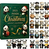 HaoXun 2025 Panda Christmas Advent Calendar with 24 Cute Occupation Figurines - Unique Festive Countdown Gift for Kids & Lovers, Durable Acrylic Collectible Decor