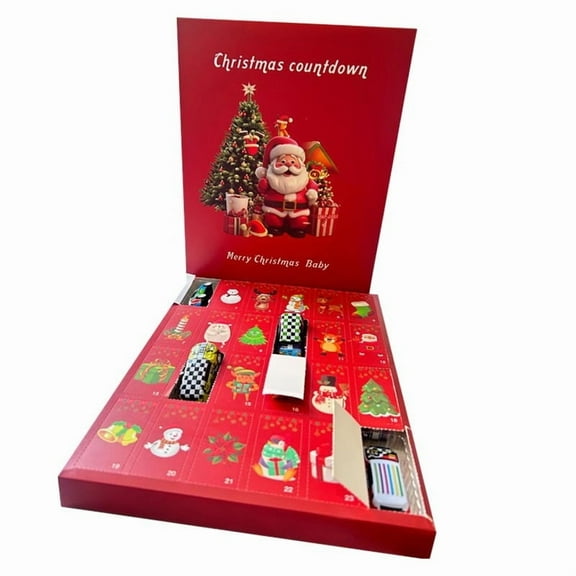 HaoXun 24-Day Alloy Pull Back Racing Car Advent Calendar Toy - Christmas Countdown Surprise with Daily Reveal, Durable Metal Holiday Gift for Kids & Collectors, Creative Play for Xmas Decoration