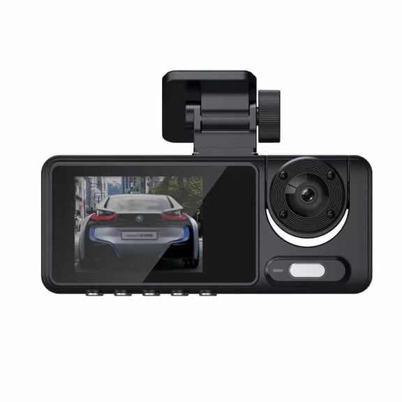 HaoXun 3 Channel 1080P Dash Cam with Super Wide-Angle Lens and Night Vision - 3-Lens Car DVR Camera for Parking Surveillance, Accident Evidence & Driving Safety