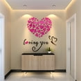 thumbnail image 1 of HaoXun 3D Heart 'Loving You' Removable Vinyl Wall Stickers - DIY Home Decor Art Mural, 40x40cm Pink, Eco-Friendly Decals for Bedroom Living Room, Easy Install Perfect Gift for Family, 1 of 4