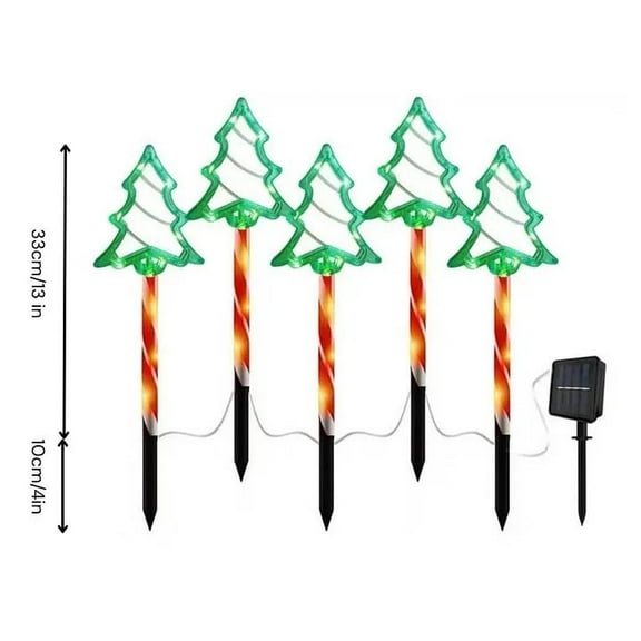 HaoXun 5 Pack Christmas Solar Lights Outdoor, 8 Modes Waterproof Solar Garden Lights for Yard Decor, LED Pathway Winter Decorations with 8-10H Auto Charging