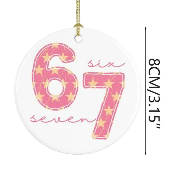 HaoXun 6 Pcs Christmas Acrylic Six and Sevens Theme Ornaments - Whimsical Decorative Hanging Pendants for Holiday Tree Home Party Decorations