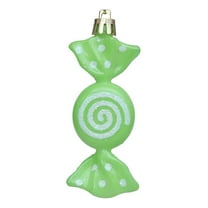 HaoXun 6 Pcs Christmas Flat Candy Pendants - Pastel Plastic Candy Canes Ornaments for Xmas Tree Holiday Home Party Decoration