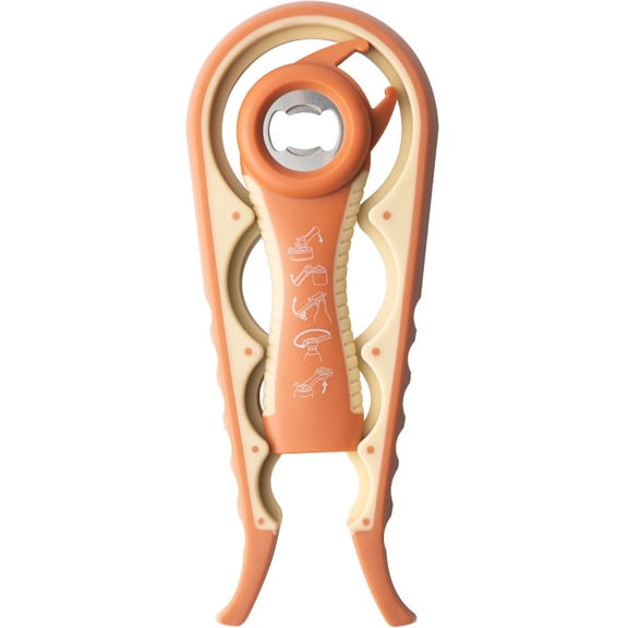 HaoXun 6-in-1 Multi-Function Bottle and Can Opener - Heavy Duty Ergonomic Handle Opener with Anti-Slip Grip for Beer, Wine, Cans and Jars - for Kitchen, Bar, Picnic Use