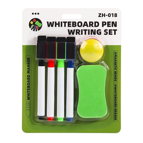 HaoXun 7 Pcs Magnetic Whiteboard Pen Set - Multicolor Plastic Markers with EVA Eraser and Magnetic Beads for Office Home Whiteboard Accessories
