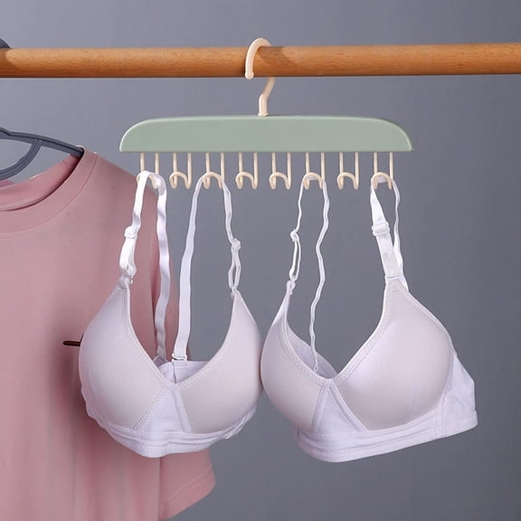 HaoXun 8-Hook Clothes Hanger Rack - Underwear Bra Tank Top Wall Mounted Adhesive No-Drill Drying Organizer for Home Dorm Bedroom Bathroom