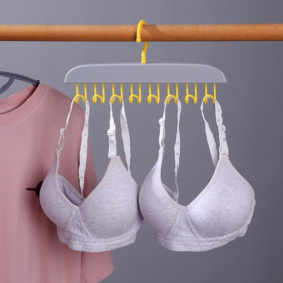 HaoXun 8-Hook Clothes Hanger Rack - Underwear Bra Tank Top Wall Mounted Adhesive No-Drill Drying Organizer for Home Dorm Bedroom Bathroom