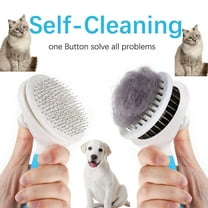 HaoXun Automatic Cleaning Pet Grooming Brush | 2-Second Clean Undercoat Deshedding Tool for Dogs, Cats, Puppies | Soft Bristle Slicker Brush Reduces Shedding & Mats | Pain-Free Grooming