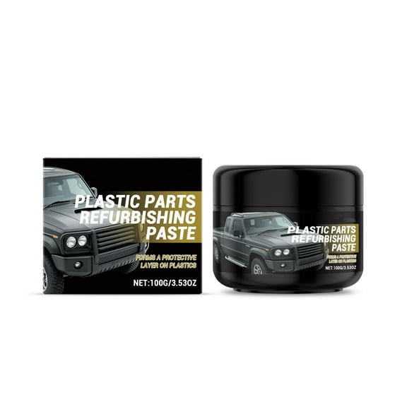 HaoXun Automotive Interior Plastic Parts Refurbishment Paste - Multi-Material Formula Renews Glossy Finish, Extended Shielding for Vinyl, Rubber & Car Interiors