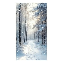 HaoXun Christmas Door Cover Decoration - 70.87x35.43in Polyester Santa Claus Gift Delivery Holiday Party Background Decor