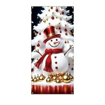 HaoXun Christmas Snowman Door Cover & Curtain - Festive Nylon Door Hanging Decoration for Xmas Holiday Home Party Decor