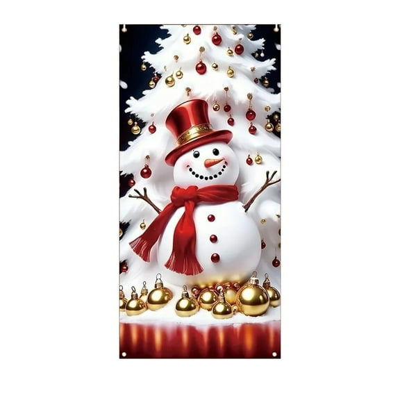HaoXun Christmas Snowman Door Cover & Curtain - Festive Nylon Door Hanging Decoration for Xmas Holiday Home Party Decor