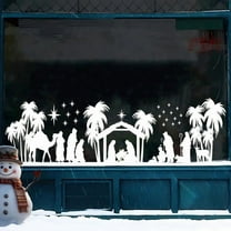 HaoXun Christmas Wall Stickers Self-Adhesive Removable for Kids Room Decor, Holiday Bedroom Background Decoration, Easy Peel & Stick