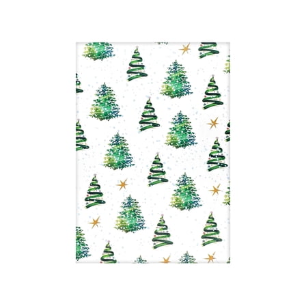 HaoXun Christmas Wrapping Paper with Green Christmas Tree Design - Double-sided Printed Kraft Gift Wrap for Holiday Party Presents, 19.69×29.13 Inches