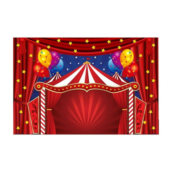 HaoXun Circus Carnival Background 70.87x47.24 in Red Mesh Party Backdrop - Carnival Theme Photography Decorations for Birthday Party, Trunk or Treat, Themed Events
