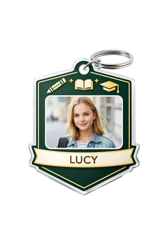 Custom Photo and Name Acrylic Keychain - Personalized Backpack Hanging Pendant for Gift Giving and Special Occasions