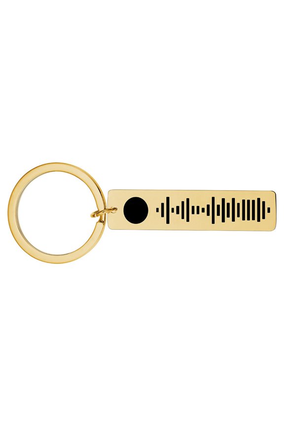 Customized Scannable Keychain - Personalized Song Engraved Key Ring with Double-Sided Design and Stainless Steel for Funny Gifts