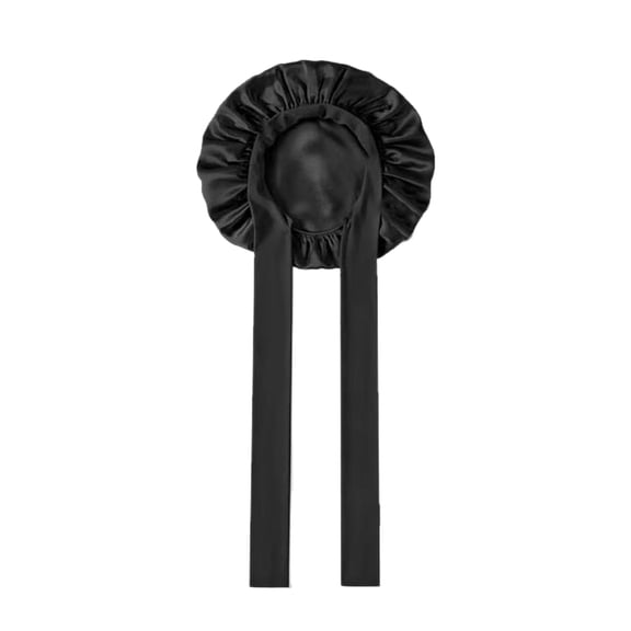 HaoXun Double Layer Silk Sleep Cap - Adjustable Non-Slip Night Hair Cover for All Hair Types with Customizable Strap for Sleeping, Yoga, Makeup & Daily Use