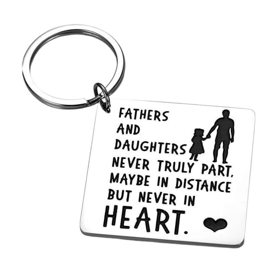 HaoXun Double-Sided Engraved Keychain with UV Printed Design - Personalized Square Pendant Gift for Father's Day, Anniversary, Couples, Made of Durable 304 Stainless Steel