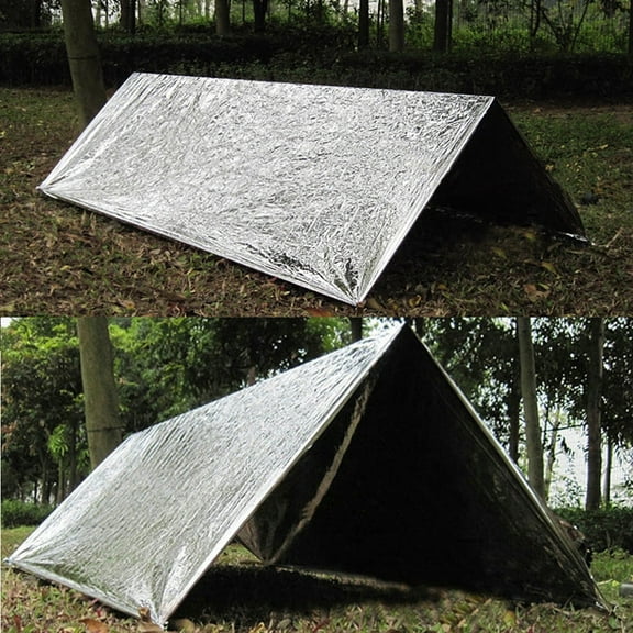 HaoXun Emergency Survival Blanket - Reflective Thermal Shelter for Outdoor Camping, Windproof & Heat Retaining Survival Gear, Multi-Use Mylar Blanket for Winter Warmth & Rain Protection