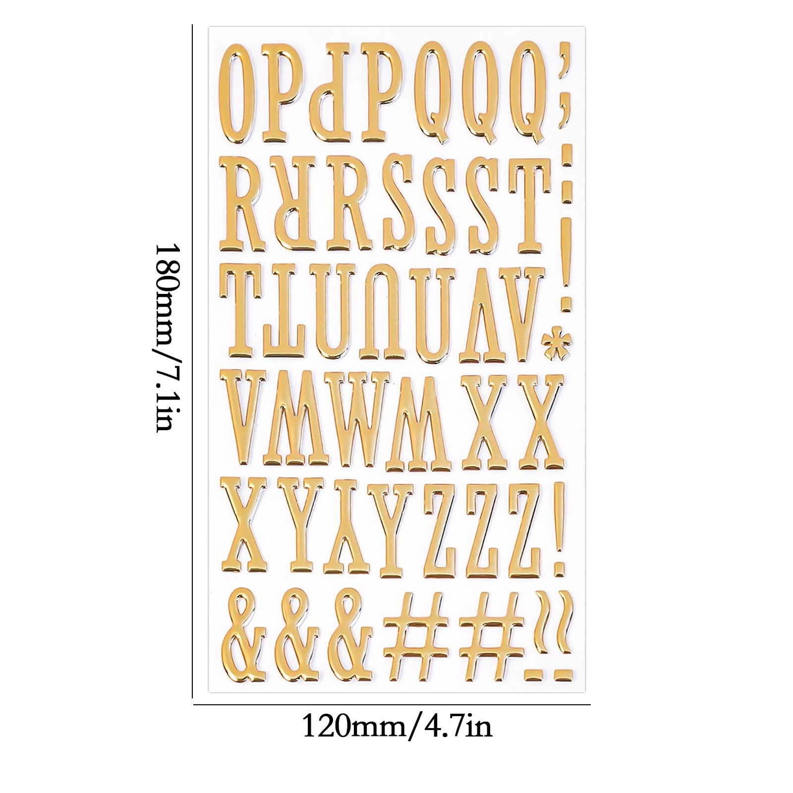 HaoXun English Puffy Letter Stickers - 3D Raised Metallic Gold Finish ...