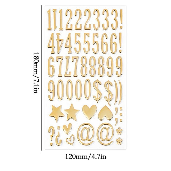 HaoXun English Puffy Letter Stickers - 3D Raised Metallic Gold Finish Alphabet Stickers for DIY Journal Scrapbooking Gift Wrapping Christmas Decorations