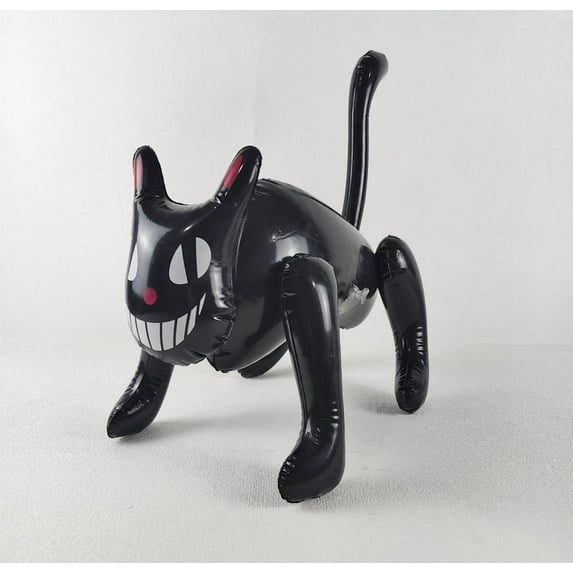 HaoXun Halloween Inflatable Black Cat Decoration - 5ft Tall Glowing Eyes PVC Inflatable for Outdoor Lawn Party Supplies, Spooky Standing Decor