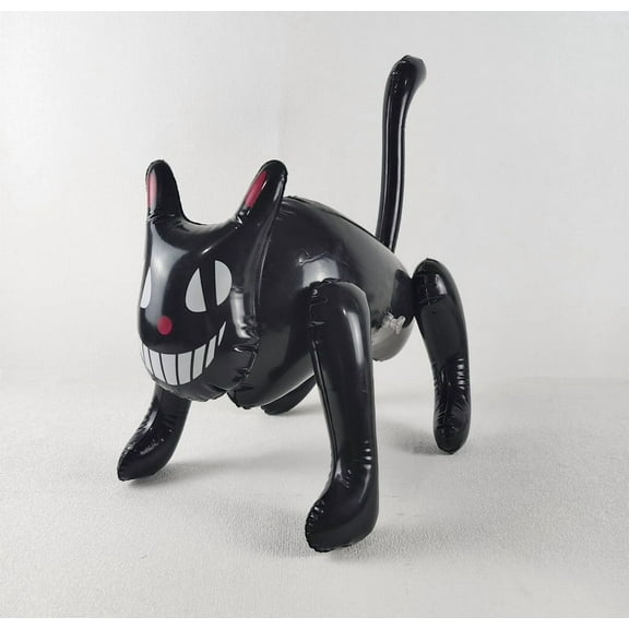 HaoXun Halloween Inflatable Black Cat Decoration - 5ft Tall Glowing Eyes PVC Inflatable for Outdoor Lawn Party Supplies, Spooky Standing Decor