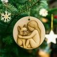 thumbnail image 1 of HaoXun Handmade Acrylic Christmas Ornament Pendant - Dog Lover Gift with Child & French Bulldog Design, Christmas Tree Decoration, 1 of 3